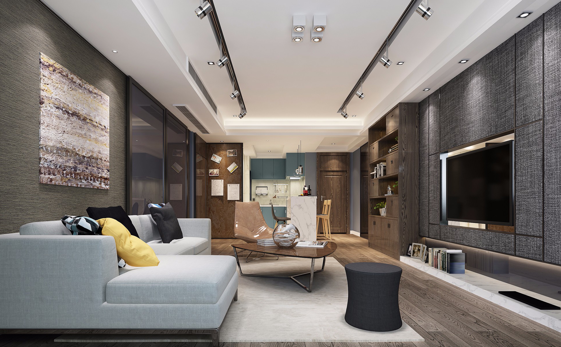 青岛金岭花园120㎡新中式loft